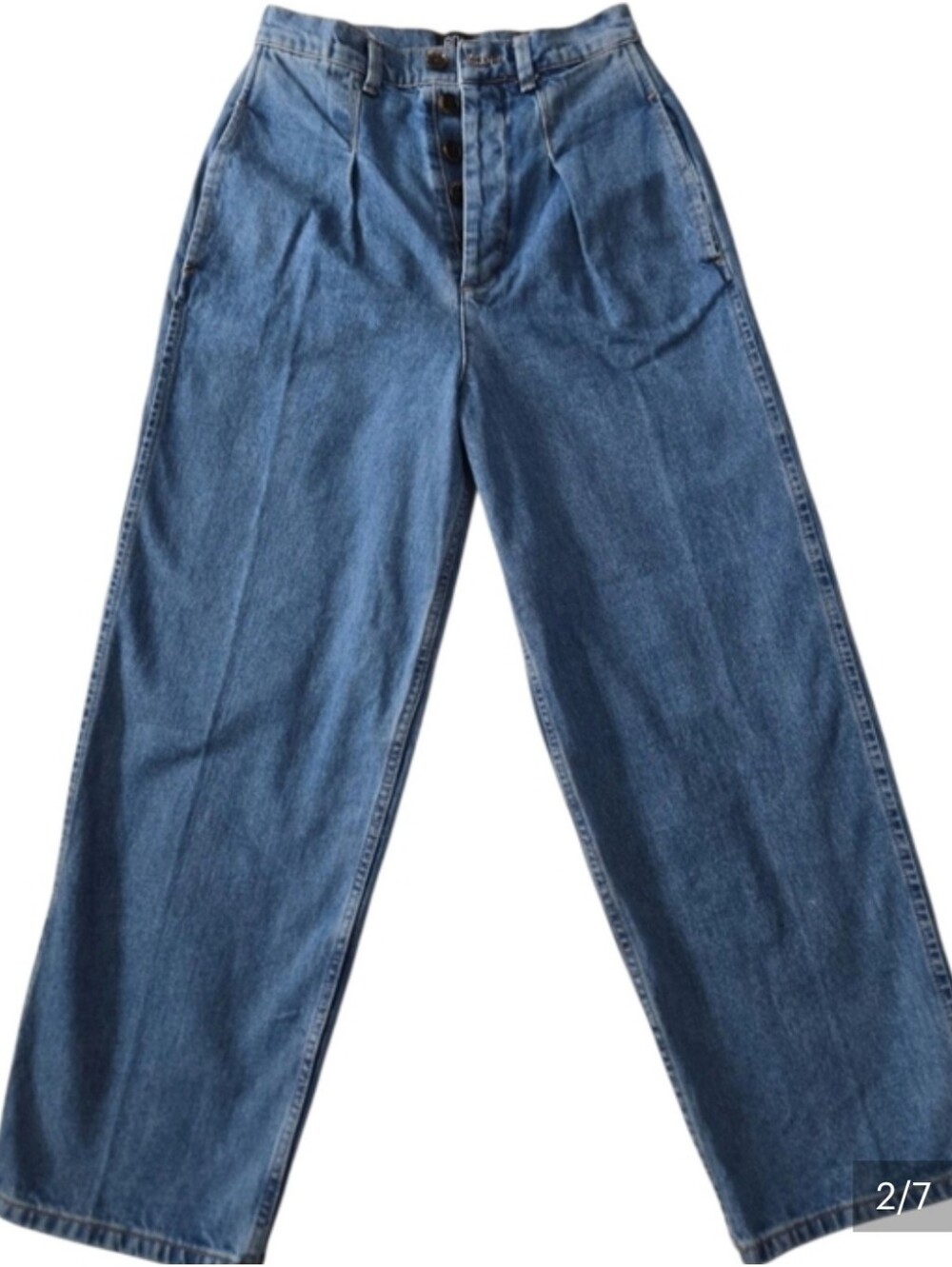 BDG Urban Outfitters Wide Leg Jeans 26 High Rise Pleated Button Fly NWOT Blue